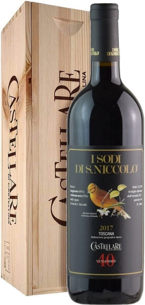 Вино Castellare di Castellina, I Sodi di San Niccolo, Toscana IGT, 2017, wooden box, 1.5 л