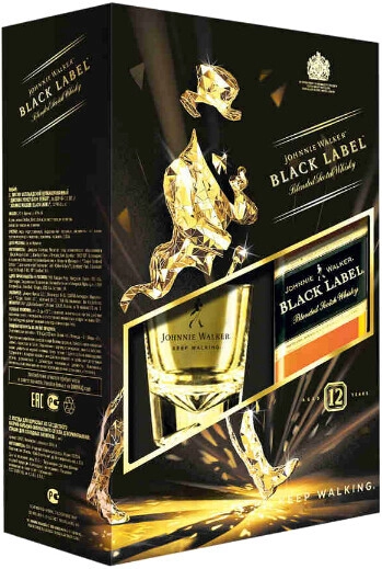 Виски Black Label, gift box with glass, 0.7 л