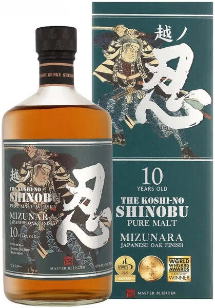 Виски Shinobu Pure Malt 10 Years Old, Mizunara Japanese Oak Finish, gift box, 0.7 л