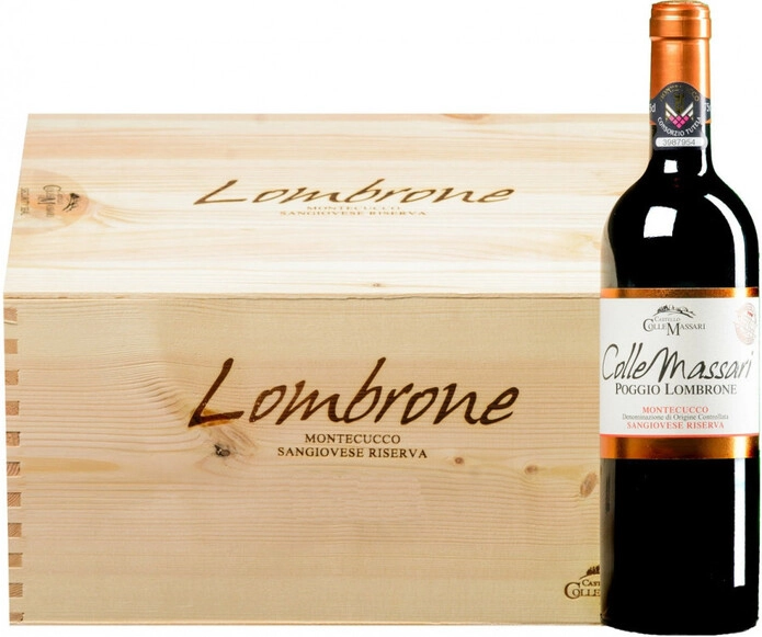Вино Castello ColleMassari, Poggio Lombrone, Montecucco Sangiovese Riserva DOC, 2012, wooden box, 1.5 л