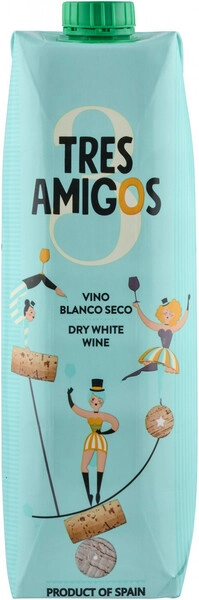 Вино Tres Amigos Blanco Seco, Tetra Prism, 1 л
