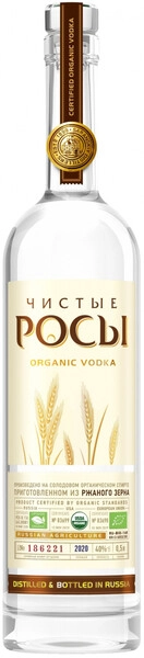 Водка Чистые Росы Из ржаного зерна, 0.5 л