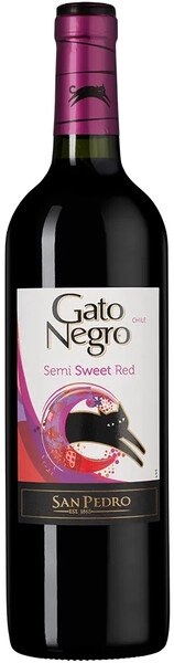 Вино San Pedro, "Gato Negro" Semi-Sweet Red, 2025