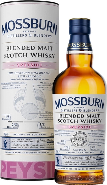 Виски Mossburn, Signature Casks Speyside, Cask Bill #2, in tube, 0.7 л