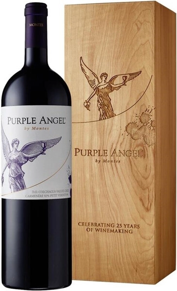 Вино Montes, Purple Angel, Valle de Colchagua DO, 2019, wooden box, 1.5 л