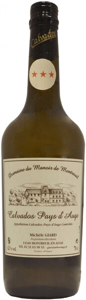 Кальвадос Domaine du Manoir de Montreuil Calvados Pays d'Auge 3 Ans AOC, 0.7 л