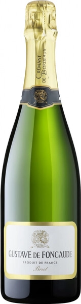 Игристое вино Gustave de Foncaude Cremant de Bordeaux AOP Brut, 2022