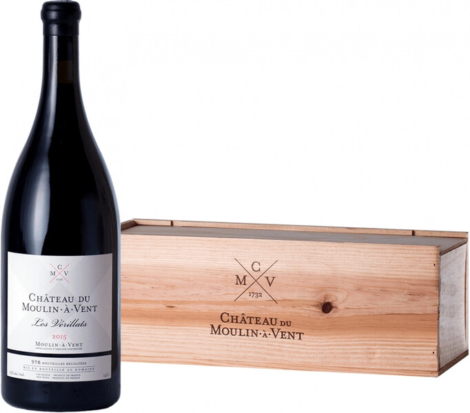 Вино "Croix des Verillats", Moulin-a-Vent AOC, 2015, wooden box, 1.5 л
