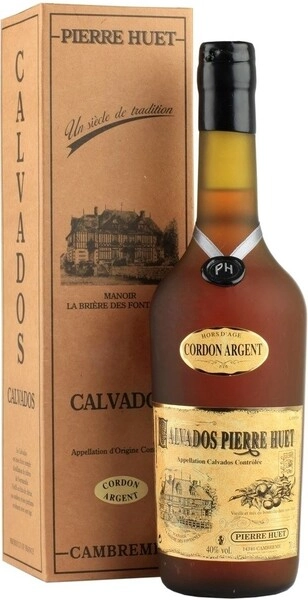 Кальвадос Calvados Pierre Huet, Cordon Argent, Calvados AOC, gift box, 0.7 л