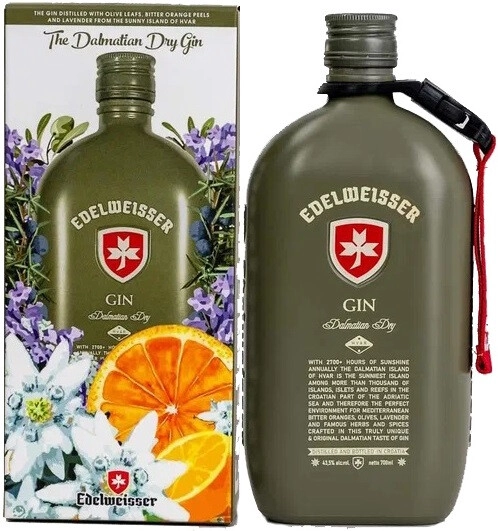 Джин Edelweisser Dalmatian Dry, gift box, 0.7 л
