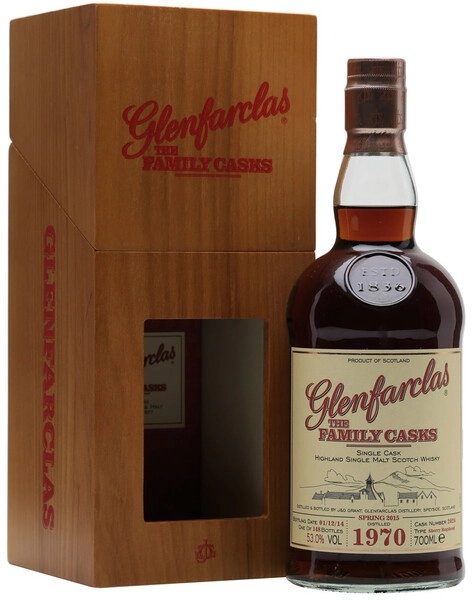 Виски Glenfarclas 1970 "Family Casks" (53%), in wooden box, 0.7 л