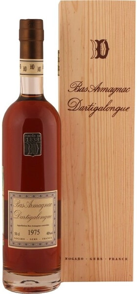 Арманьяк Dartigalongue, Bas Armagnac AOC, 1975, wooden box, 0.5 л