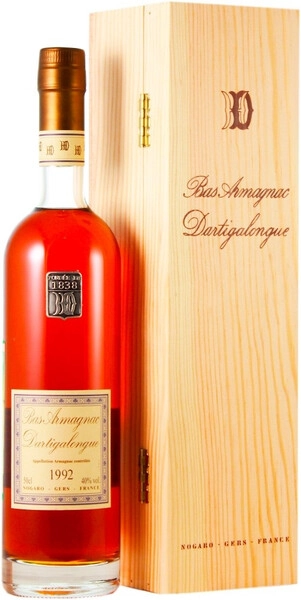 Арманьяк Dartigalongue, Bas Armagnac AOC, 1992, wooden box, 0.5 л