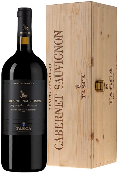 Вино Tasca d'Almerita, Cabernet Sauvignon Vigna San Francesco, 2018, wooden box, 1.5 л