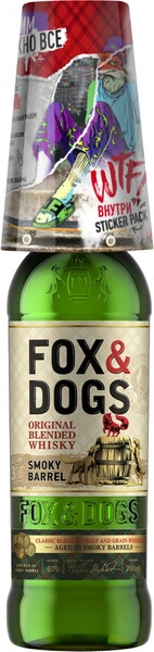 Виски "Fox and Dogs" Smoky Barrel, with glass, 0.7 л