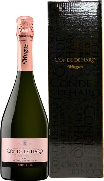 Игристое вино Muga, Conde de Haro Brut Rose, Rioja DOC, 2021, gift box