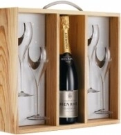 Шампанское Henriot Brut Rose with box and glasses
