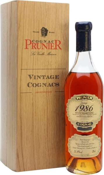 Коньяк Prunier Petite Champagne AOC, 1986, gift box, 0.7 л