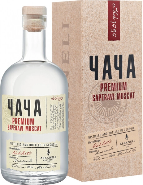 Чача Askaneli Brothers, Chacha Premium Saperavi Muscat, gift box, 0.5 л