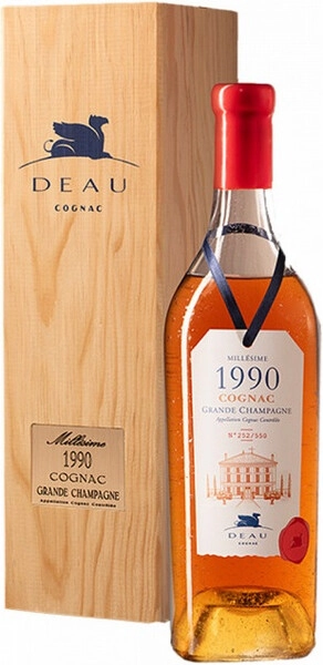 Коньяк Deau, Millesime Cognac Grande Champagne AOC, 1990, gift box, 0.7 л