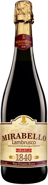 Игристое вино Chiarli 1860, Mirabello Rosso, Lambrusco di Emilia-Romagna IGT