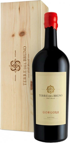 Вино Terre del Bruno, Gorgoli, Toscana IGT, 2018, wooden box, 1.5 л