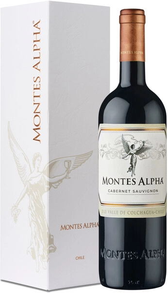 Вино "Montes Alpha" Cabernet Sauvignon, Valle de Colchagua DO, 2022, gift box
