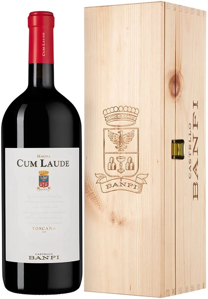 Вино Castello Banfi, "Cum Laude", Toscana IGT, 2023, wooden box, 1.5 л