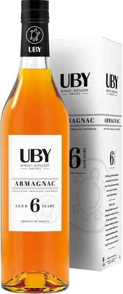 Арманьяк Uby 6 Years Old, Armagnac AOC, gift box, 0.7 л
