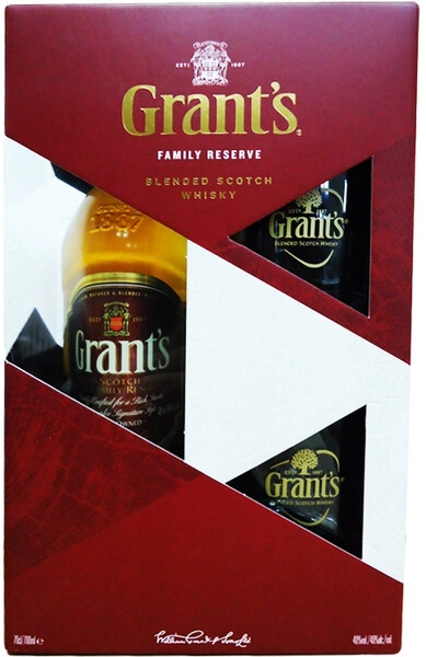 Виски Grant's, Family Reserve, gift box with 2 glasses, 0.75 л