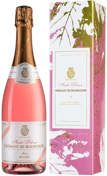 Игристое вино Andre Delorme, Brut Rose, Cremant de Bourgogne AOC, gift box