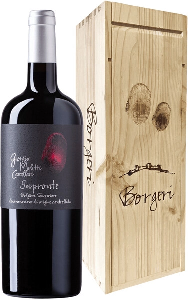 Вино Giorgio Meletti Cavallari, Impronte, Bolgheri Superiore DOC, 2021, wooden box, 1.5 л