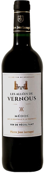Вино Pierre Jean Larraque, Les Allees de Vernous Medoc AOC, 2020