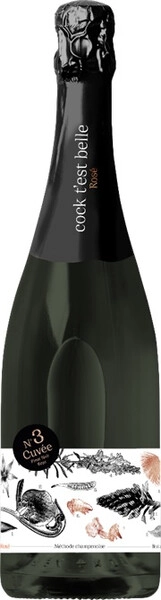 Игристое вино "Cock t'est belle" Cuvee №3 Pinot Noir Rose Extra Brut, 2019, 1.5 л