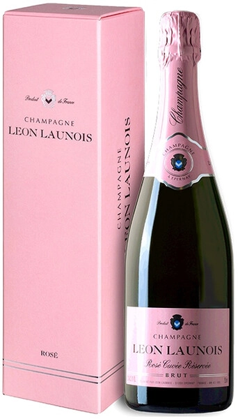 Шампанское Leon Launois, Cuvee Reservee Brut Rose, Champagne AOC, gift box