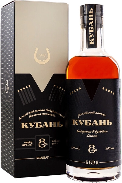 Коньяк Кубань КВВК, в подарочной коробке, 0.5 л