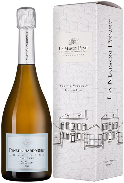 Шампанское Penet-Chardonnet, Les Epinettes Grand Cru, Champagne AOC, 2011, gift box