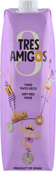 Вино Tres Amigos Tinto Seco, Tetra Prism, 1 л