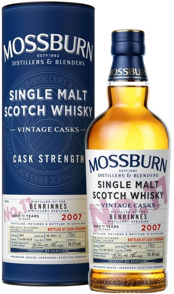 Виски Mossburn, Vintage Casks No.11 Benrinnes, 2007, in tube, 0.7 л