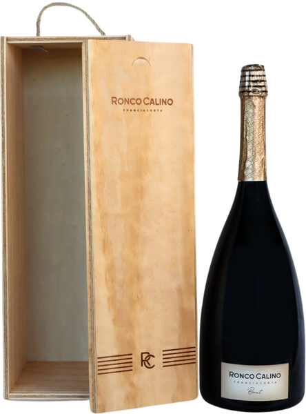Игристое вино Ronco Calino, Franciacorta Brut DOCG, wooden box, 3 л