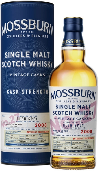 Виски Mossburn, Vintage Casks No.27 Glen Spey, 2008, in tube, 0.7 л