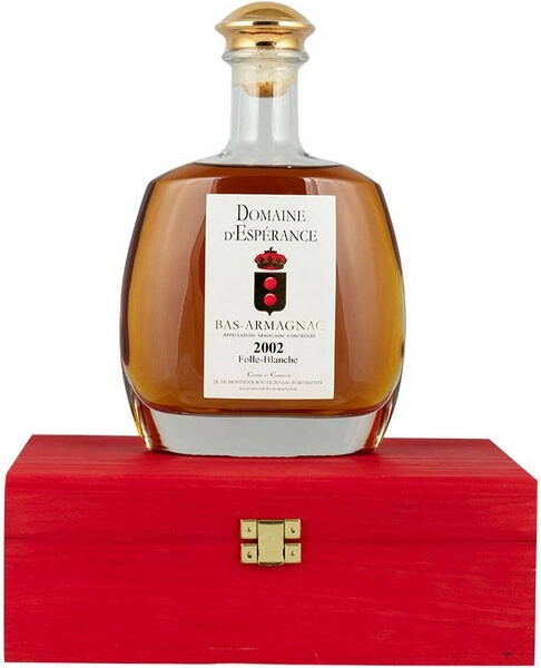 Арманьяк Domaine d'Esperance, Bas-Armagnac AOC Folle Blanche, 2002, gift box, 0.7 л