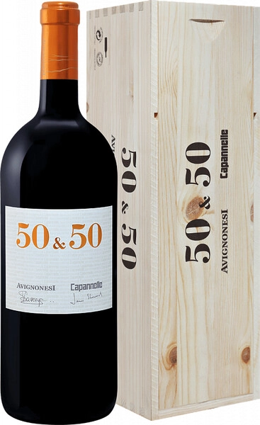 Вино Avignonesi-Capannelle, 50 & 50, Toscana IGT, 2017, wooden box, 1.5 л