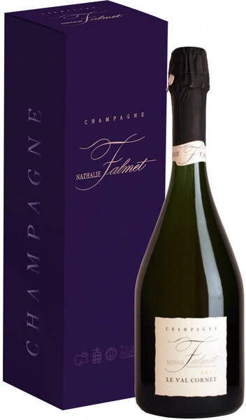 Шампанское Nathalie Falmet, Le Val Cornet Brut, Champagne AOC, 2017, gift box