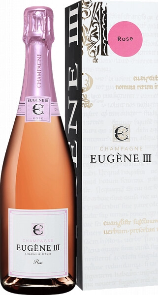 Шампанское "Eugene III" Rose Brut, Champagne AOC, gift box
