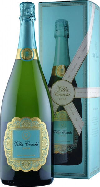 Игристое вино Villa Conchi, Cava Brut Seleccion, gift box, 1.5 л