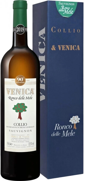 Вино Venica & Venica, Sauvignon Collio DOC "Ronco delle Mele", 2019, gift box, 1.5 л