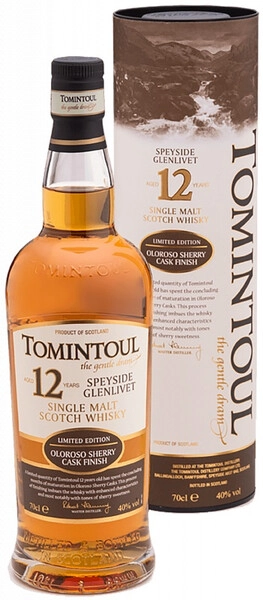 Виски Tomintoul 12 YO, Oloroso Sherry Cask Finish, gift tube, 0.7 л