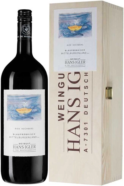 Вино Hans Igler, Blaufrankisch Ried Hochberg, Mittelburgenland DAC, 2018, wooden box, 1.5 л