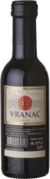 Вино Vino Kalem, Vranac Suvo, 187 мл